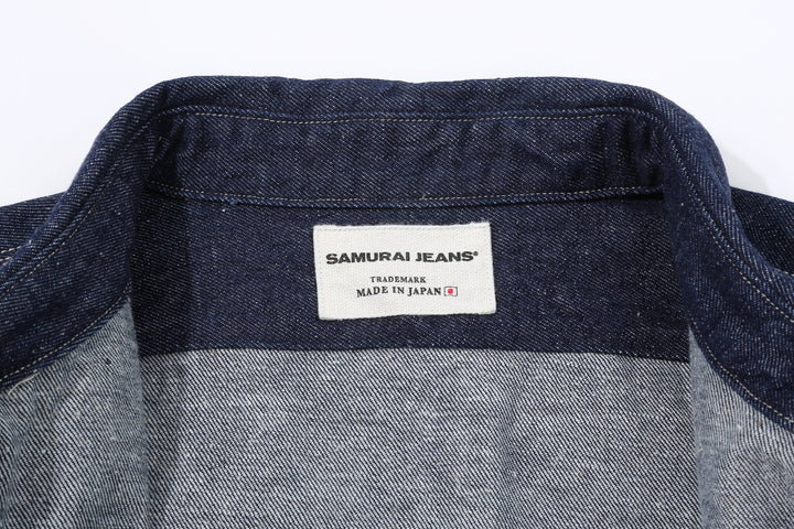 Samurai Jeans SJWS-SC02W 10oz selvedge denim work shirt brand label