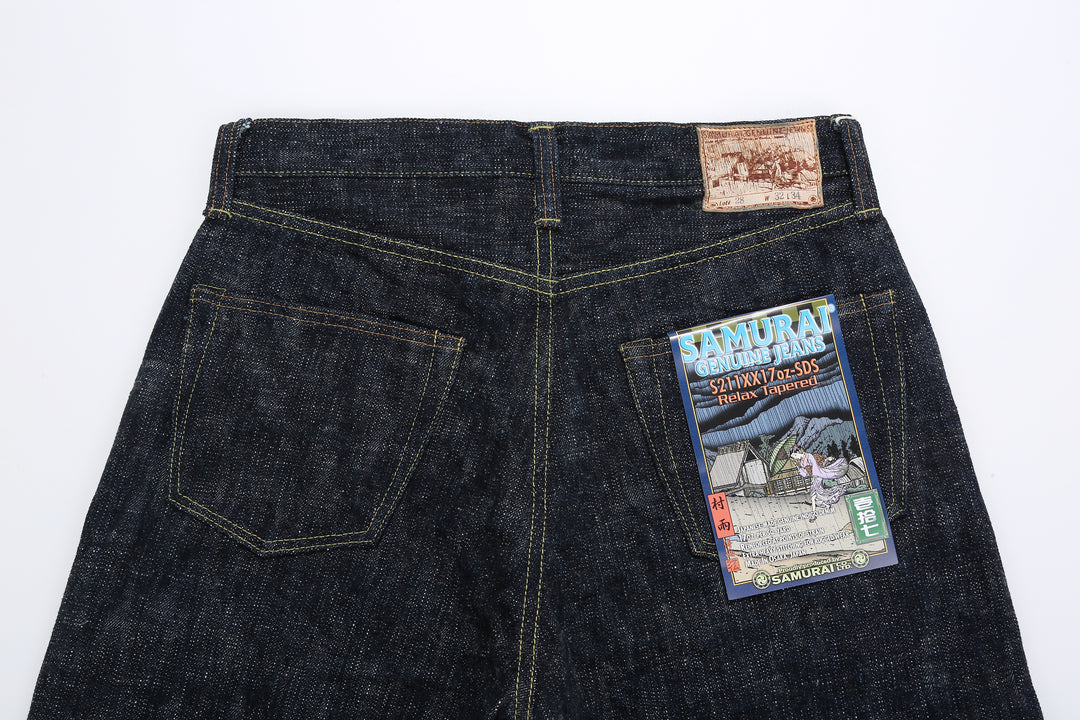 Samurai Jeans S211XX17oz-SDS "Murasame" 17oz Selvedge Slub Denim - Relaxed Tapered Fit