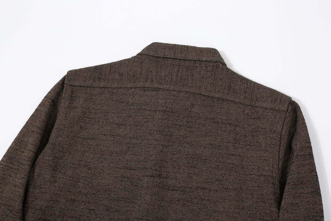 Samurai Jeans SMN25-01W Yarn-Dyed Heavy Flannel Work Shirt - Black Back Yoke