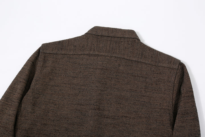 Samurai Jeans SMN25-01W Yarn-Dyed Heavy Flannel Work Shirt - Black Back Yoke