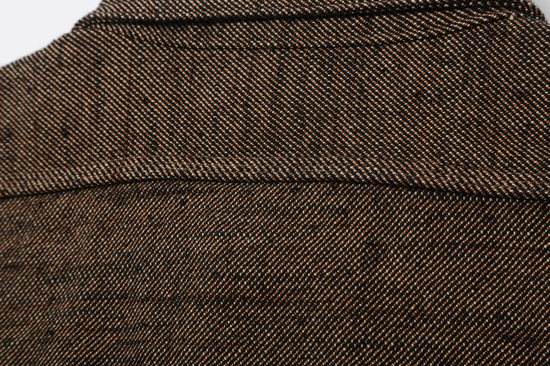 Samurai Jeans SMN25-01W Yarn-Dyed Heavy Flannel Work Shirt - Black Yoke Seam