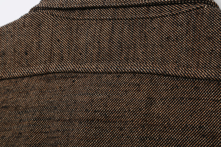 Samurai Jeans SMN25-01W Yarn-Dyed Heavy Flannel Work Shirt - Black Yoke Seam