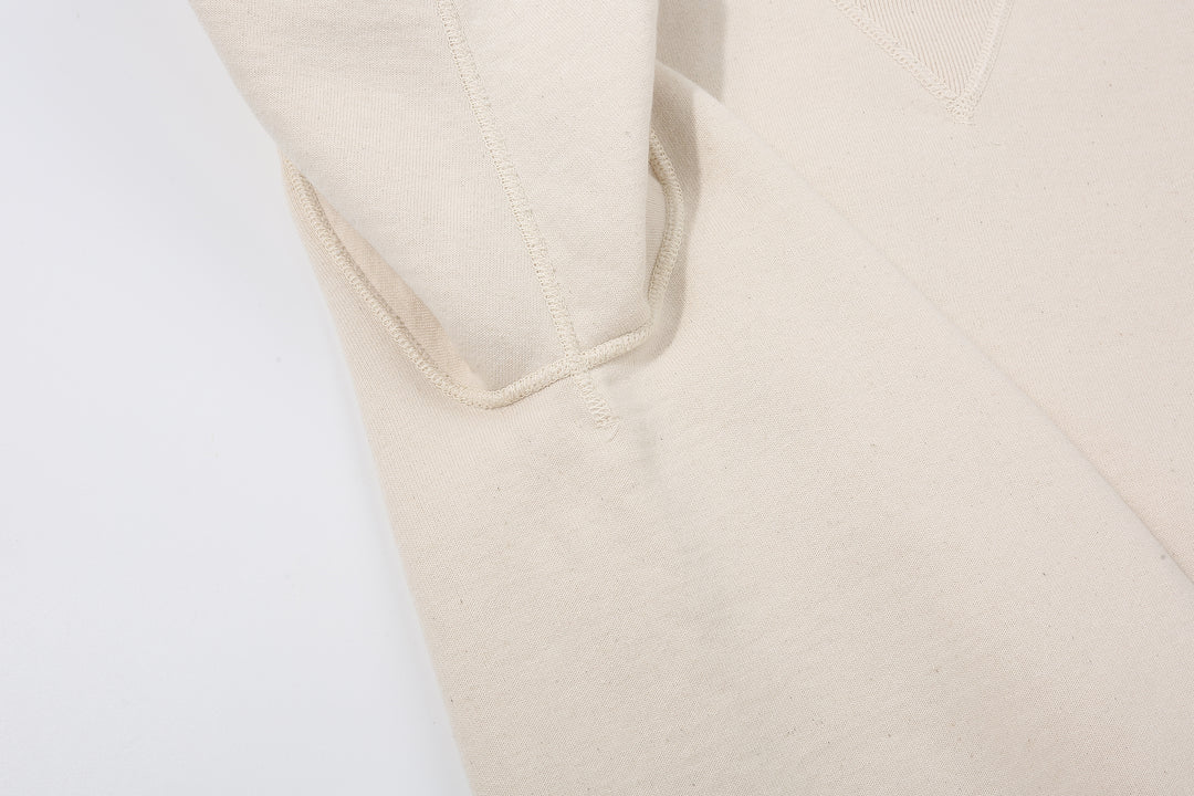 Deluxeware S101-00 20oz Loopwheeled Sweatshirt in Natural – Armhole Flat Seam Construction
