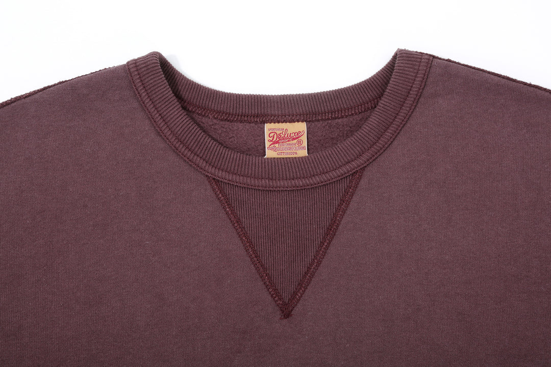 Deluxeware S101-00 20oz Loopwheeled Sweatshirt in Deep Bordeaux – V-Gusset and Binder Neck