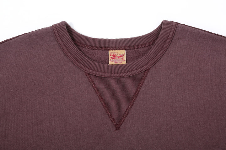 Deluxeware S101-00 20oz Loopwheeled Sweatshirt in Deep Bordeaux – V-Gusset and Binder Neck