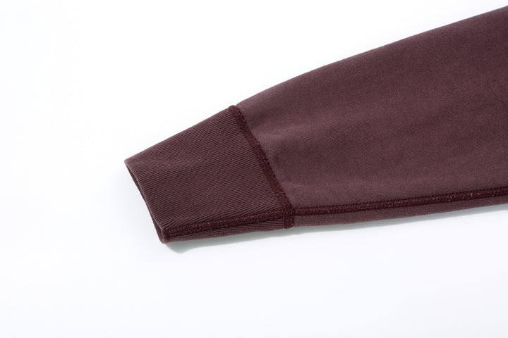 Deluxeware S101-00 20oz Loopwheeled Sweatshirt in Deep Bordeaux – Ribbed Cuff and Flat Seam