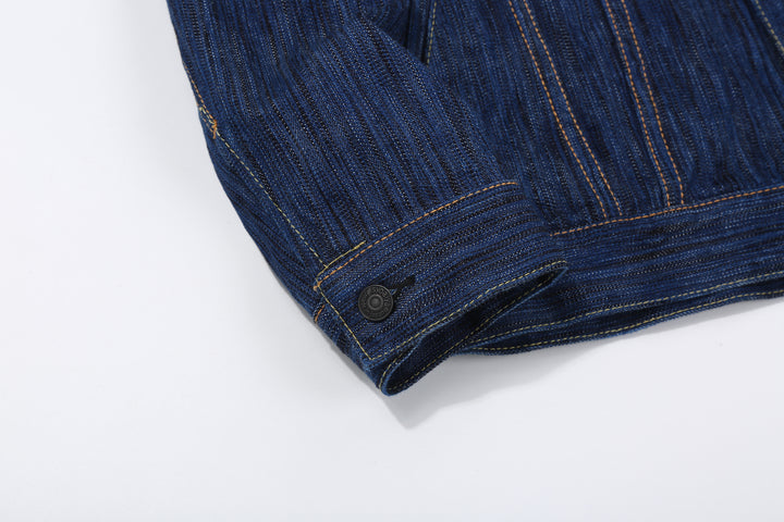Pure Blue Japan 6226-L 14.5oz Waterfall Denim Type 3 Jacket Light Indigo Made in Japan Selvedge Denim Jacket Cuff Button