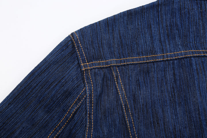 Pure Blue Japan 6226-L 14.5oz Waterfall Denim Type 3 Jacket Light Indigo Made in Japan Selvedge Denim Jacket Back Panels