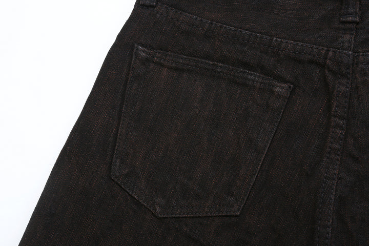 Pure Blue Japan PER-EX-003-BK 15oz Black x Persimmon Extra Slub Denim - Regular Straight Fit