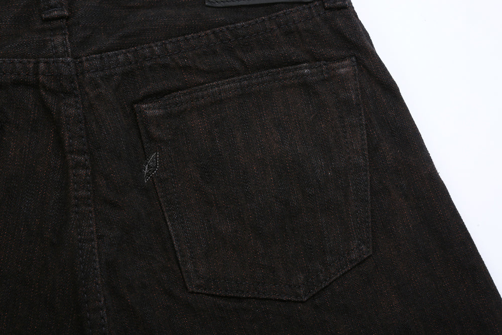 Pure Blue Japan extra slub denim black persimmon selvedge jeans Japan back pocket