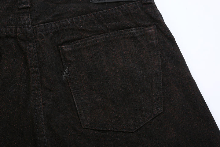 Pure Blue Japan extra slub denim black persimmon selvedge jeans Japan back pocket