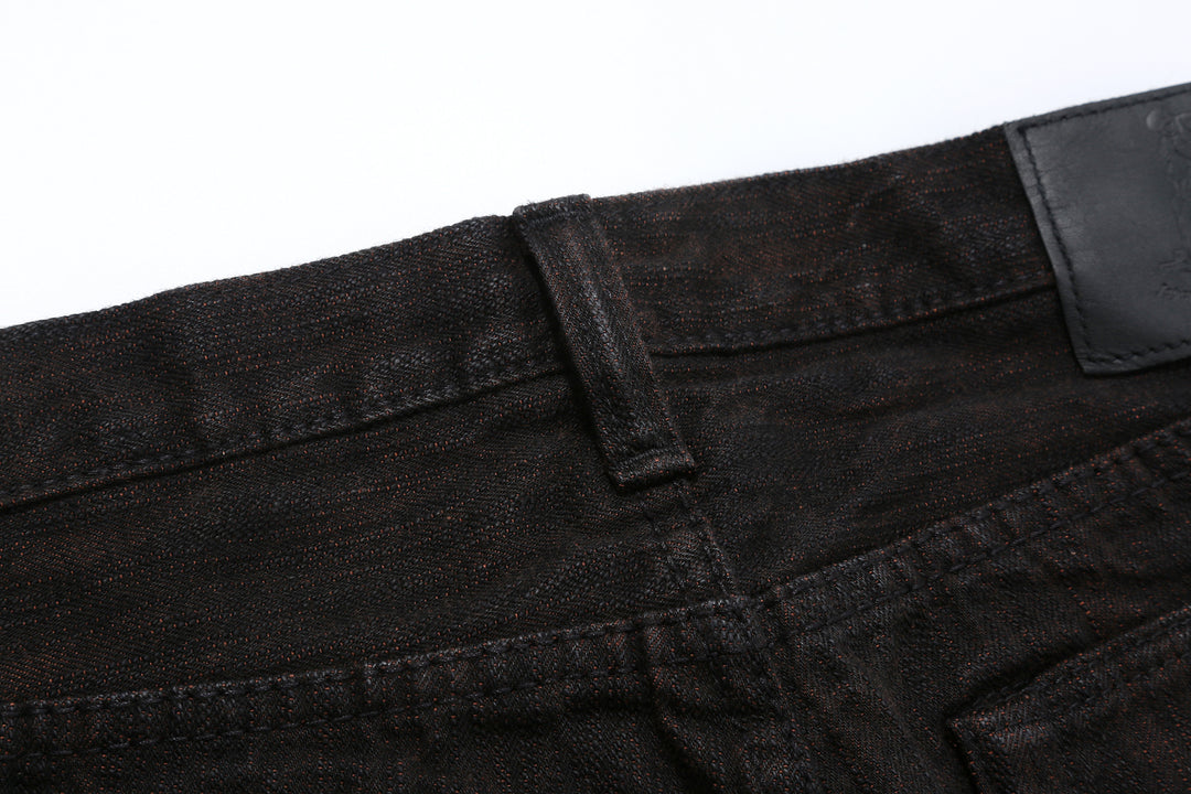 Pure Blue Japan PER-EX-003-BK 15oz Black x Persimmon Extra Slub Denim - Regular Straight Fit