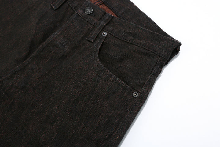 Pure Blue Japan PER-EX-003-BK 15oz Black x Persimmon Extra Slub Denim - Regular Straight Fit