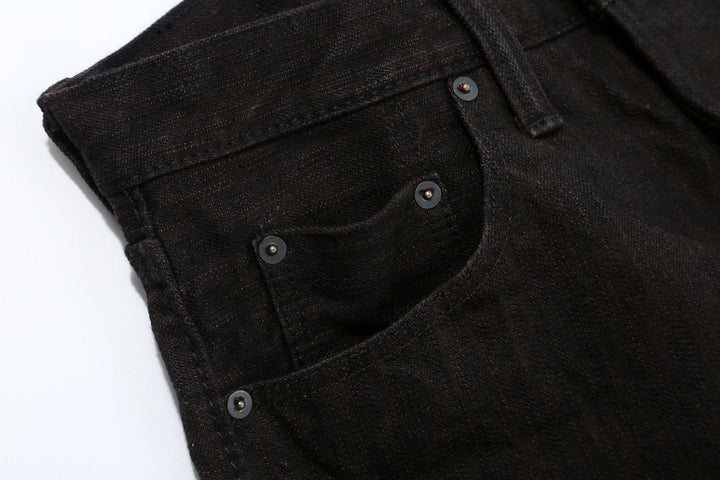 Pure Blue Japan PER-EX-003-BK 15oz Black x Persimmon Extra Slub Denim - Regular Straight Fit
