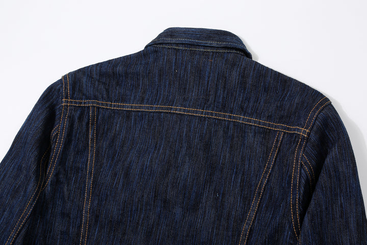 Pure Blue Japan 6226-D 14.5oz Waterfall Denim Type 3 Jacket Dark Indigo Made in Japan Selvedge Denim Jacket Back Yoke