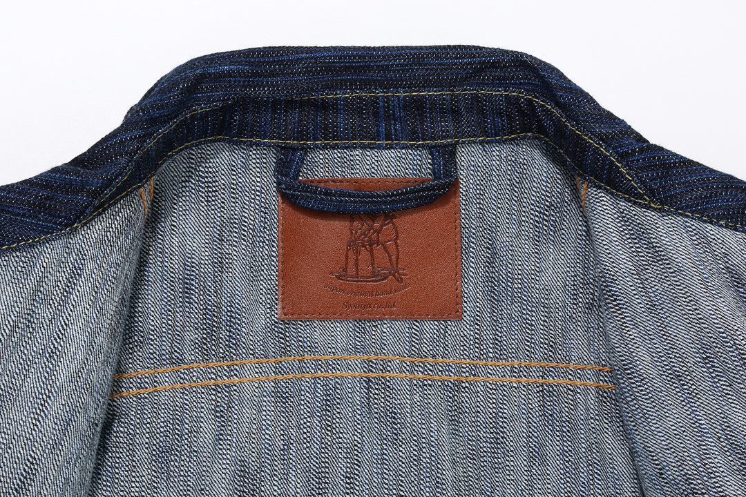 Pure Blue Japan 6226-D 14.5oz Waterfall Denim Type 3 Jacket Dark Indigo Made in Japan Selvedge Denim Jacket Locker Loop