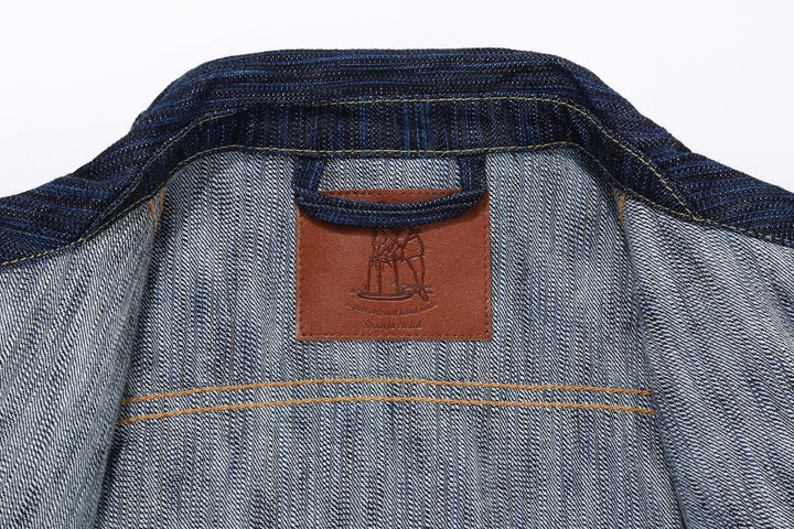 Pure Blue Japan 6226-D 14.5oz Waterfall Denim Type 3 Jacket Dark Indigo Made in Japan Selvedge Denim Jacket Locker Loop