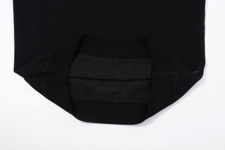 Pure Blue Japan 5410-IDBK Indigo Pullover Hoodie Black Overdye – Interior Hem and Loopback Knit Detail