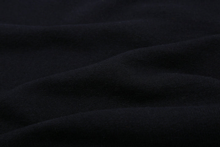Pure Blue Japan 5410-IDBK Indigo Pullover Hoodie Black Overdye – Cotton Knit Texture Close-Up