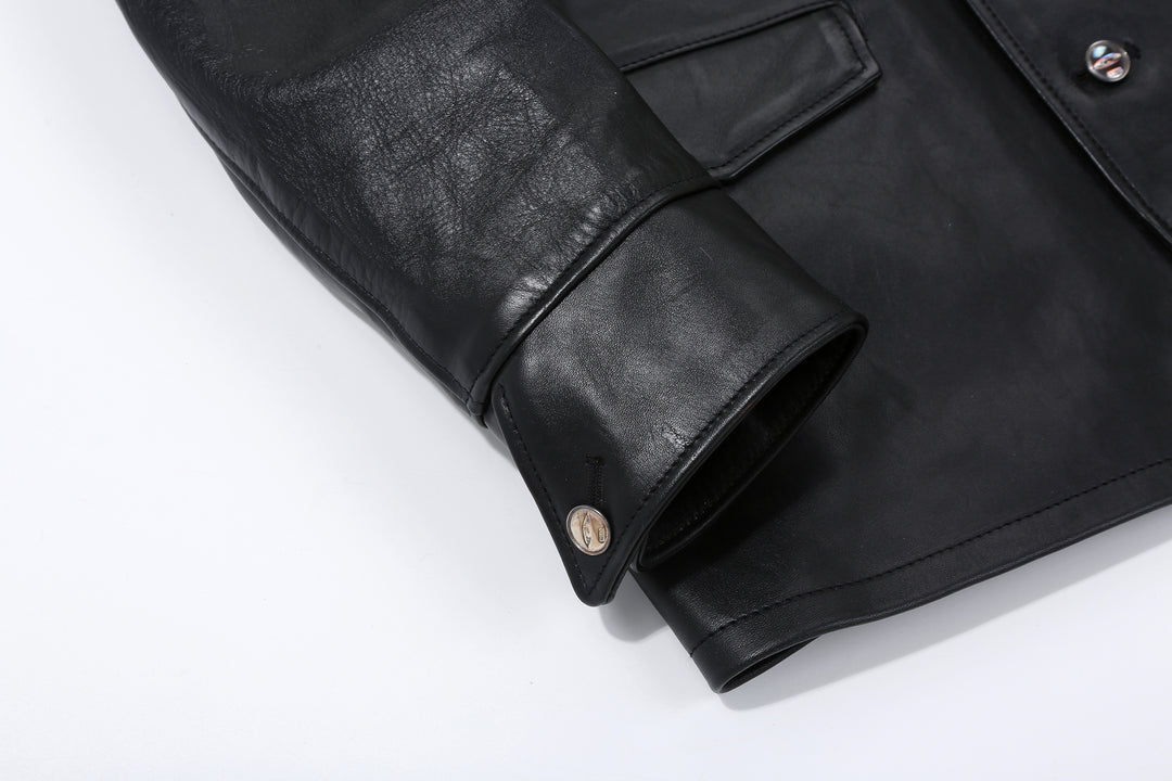 MOTO Motor New Vintage RCLL21 Italian Horsehide Car Coat – Button Cuff Detail