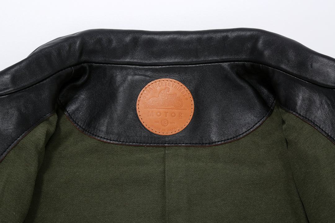 MOTO Motor New Vintage RCLL21 Italian Horsehide Car Coat – Branded Leather Patch Beneath the Collar