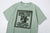 Warehouse Lot 4096 88/12 cotton rayon graphic T-shirt short sleeve crew neck made in Japan heather fabric green front view graphic