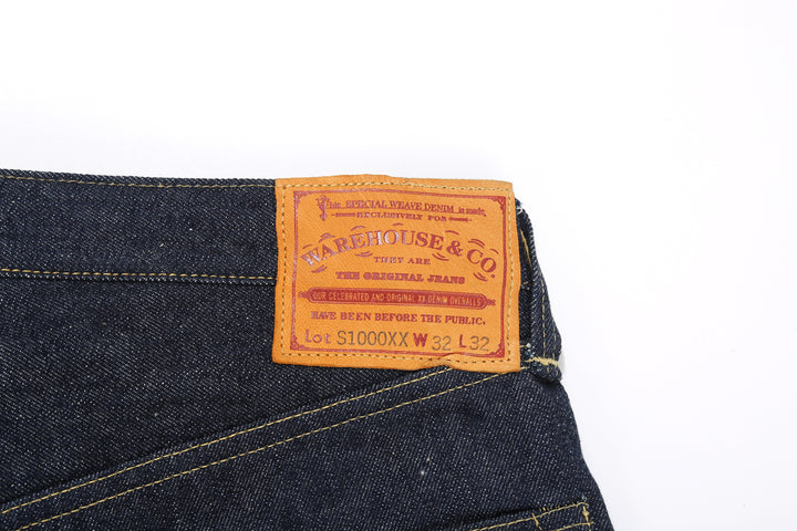 Warehouse Dead Stock Blue Lot S1000XX 14oz Selvedge Denim - Straight Fit Made in Japan Leather Patch