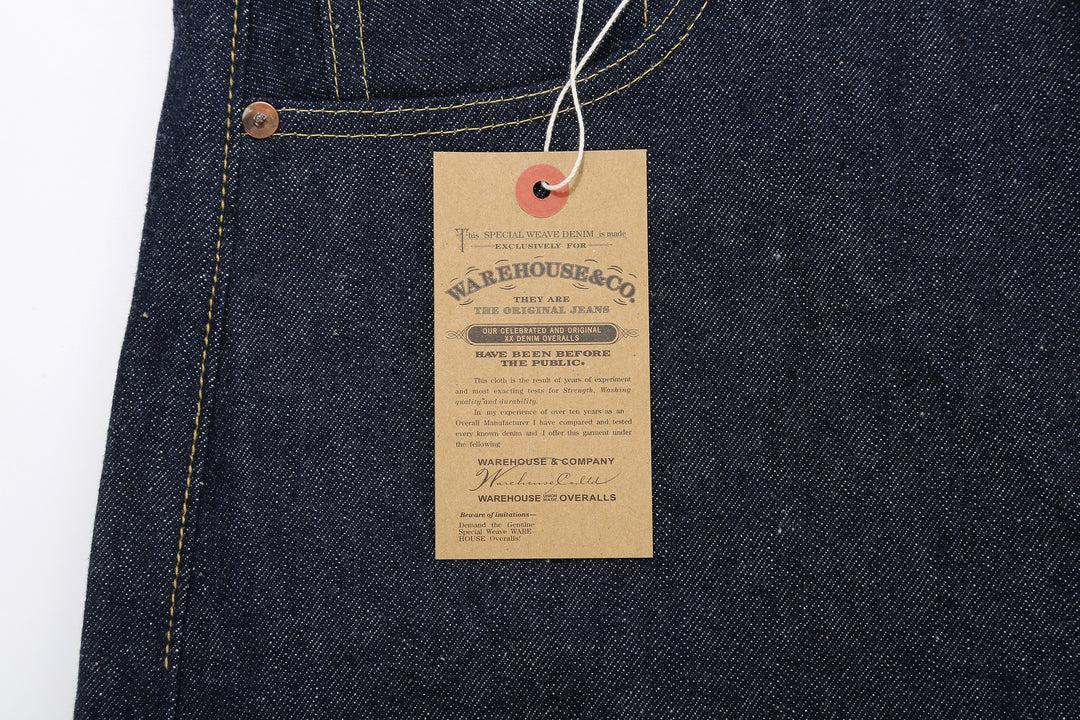 Warehouse Dead Stock Blue Lot S1000XX 14oz Selvedge Denim - Straight Fit Made in Japan Paper Tag