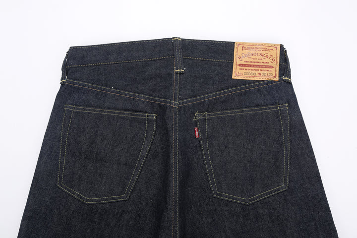 Warehouse S1003XX-LTD 14oz Selvedge Jeans – Back Yoke and Leather Patch Detail