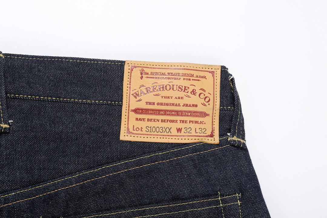 Warehouse S1003XX-LTD 14oz Selvedge Jeans – Warehouse Leather Patch Detail