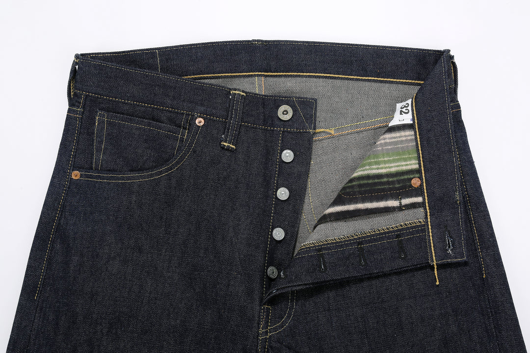 Warehouse S1003XX-LTD 14oz Selvedge Jeans – Open Button Fly and Flannel Pocket Bag