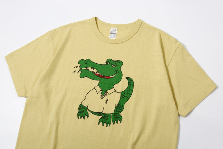 Warehouse 4064 2nd hand crocodile graphic T-shirt short sleeve vintage faded print made in Japan cotton graphic