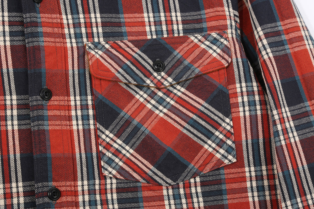 Deluxeware HV-19A Double-Weave Flannel Shirt – 20th Anniversary Model  Chest Pocket Detail