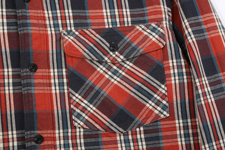 Deluxeware HV-19A Double-Weave Flannel Shirt – 20th Anniversary Model  Chest Pocket Detail