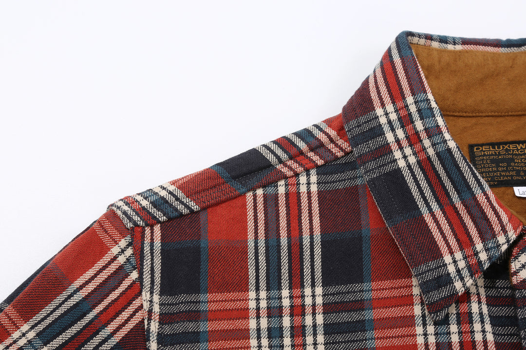 Deluxeware HV-19A Double-Weave Flannel Shirt – 20th Anniversary Model Shoulder Seam Detail
