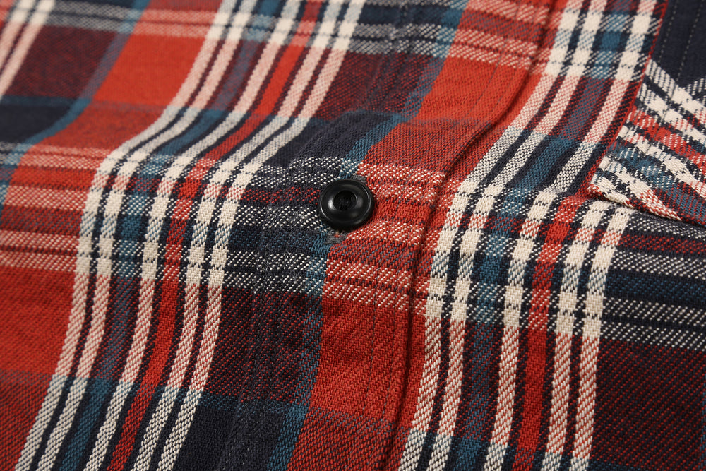 Deluxeware HV-19A Double-Weave Flannel Shirt – 20th Anniversary Model Nut Button Detail