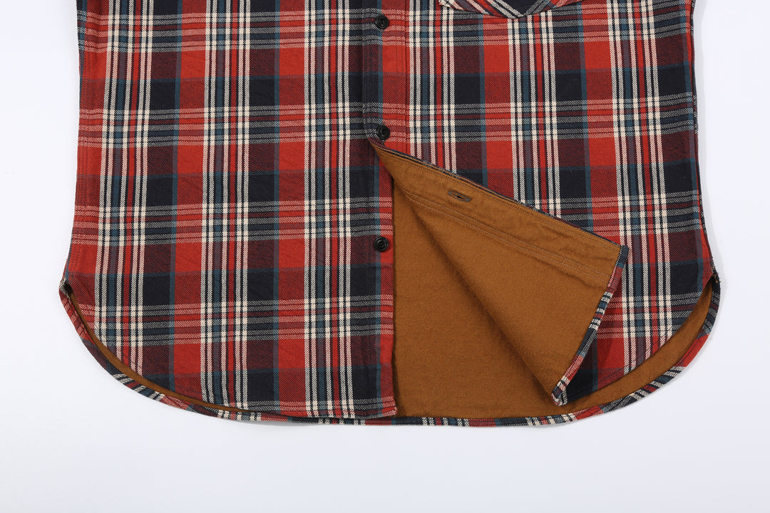 Deluxeware HV-19A Double-Weave Flannel Shirt – 20th Anniversary Model Curved Hem and Lining Detail