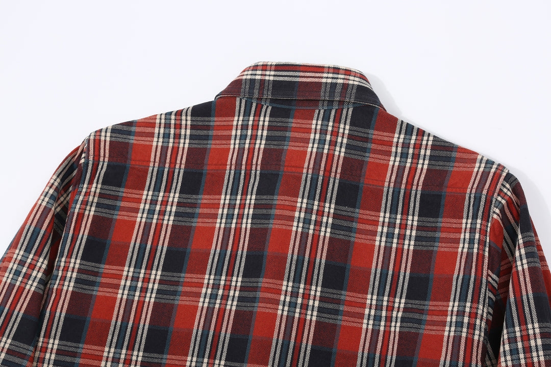Deluxeware HV-19A Double-Weave Flannel Shirt – 20th Anniversary Model Backr Yoke Detail