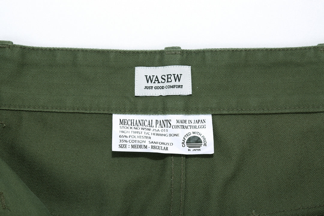 Wasew WSW-25A-011 Herringbone Twill Mechanic Pants - Sage Green