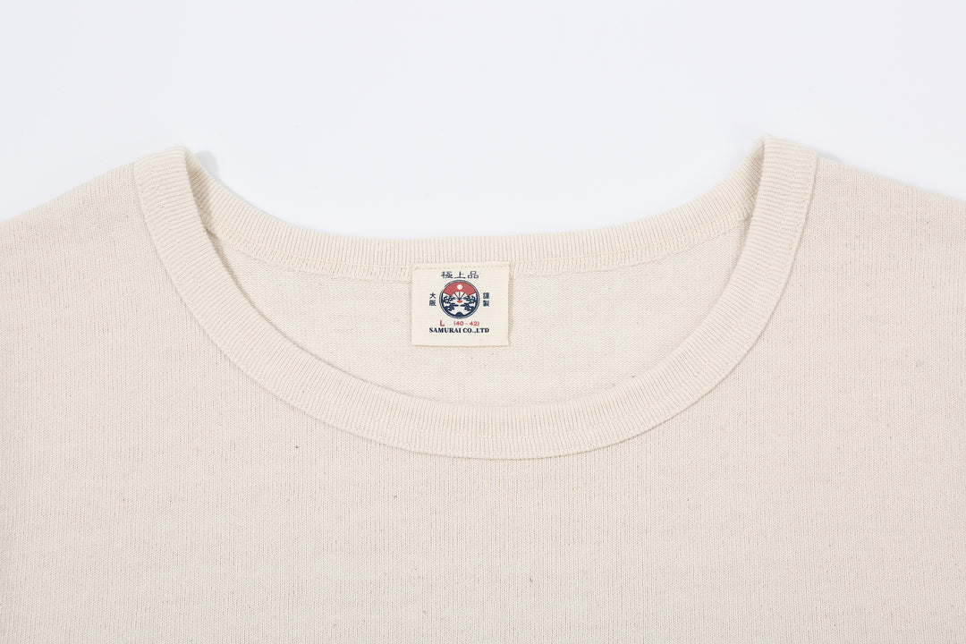 Samurai Jeans SJST-TW01 extra heavyweight T-shirt made in Japan crew neck white neck detail