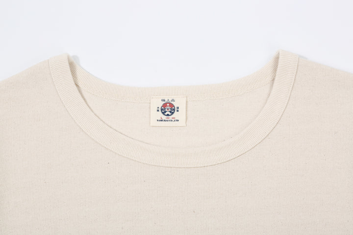 Samurai Jeans SJST-TW01 extra heavyweight T-shirt made in Japan crew neck white neck detail