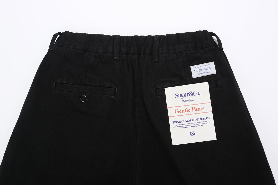 Sugar & Co. SGR-S01 12oz Selvedge Black Denim Gentle Pants - Relaxed Tapered Fit