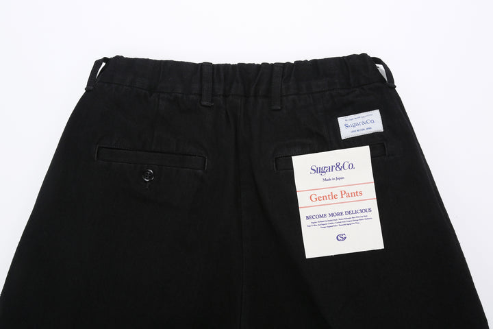 Sugar & Co. SGR-S01 12oz Selvedge Black Denim Gentle Pants - Relaxed Tapered Fit
