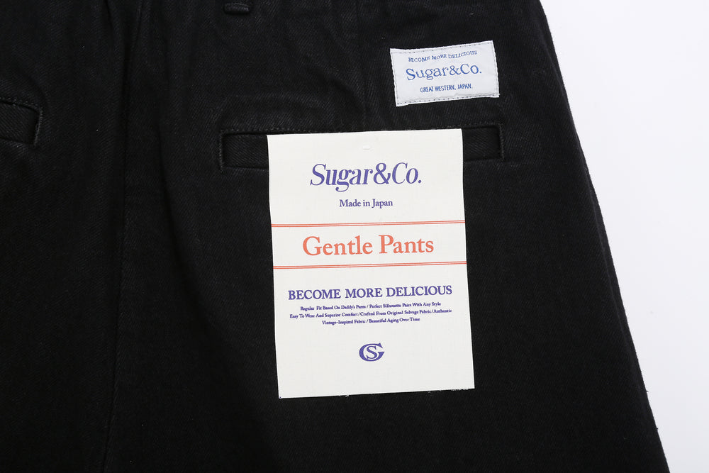 Sugar & Co SGR-S01 12oz selvedge black denim gentle pants back pocket