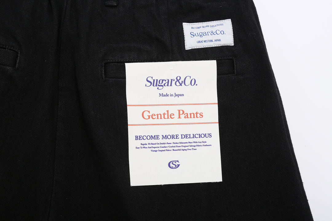 Sugar & Co SGR-S01 12oz selvedge black denim gentle pants back pocket