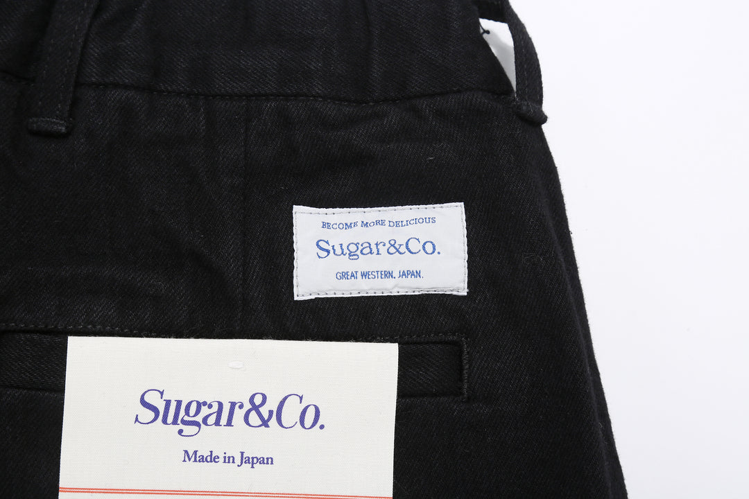 Sugar & Co. SGR-S01 12oz Selvedge Black Denim Gentle Pants - Relaxed Tapered Fit