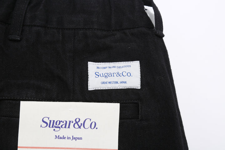 Sugar & Co. SGR-S01 12oz Selvedge Black Denim Gentle Pants - Relaxed Tapered Fit