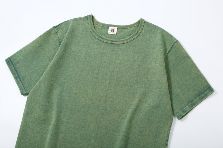 Samurai Jeans SJST-TW01 extra heavyweight T-shirt made in Japan crew neck green detail