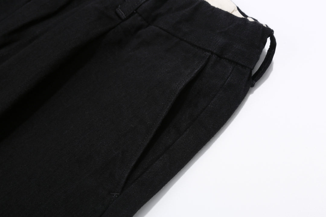 Sugar & Co. SGR-S01 12oz Selvedge Black Denim Gentle Pants - Relaxed Tapered Fit