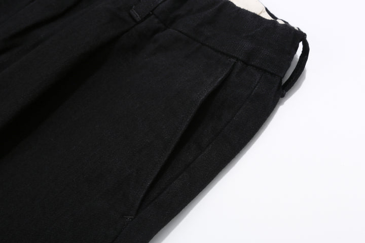 Sugar & Co. SGR-S01 12oz Selvedge Black Denim Gentle Pants - Relaxed Tapered Fit